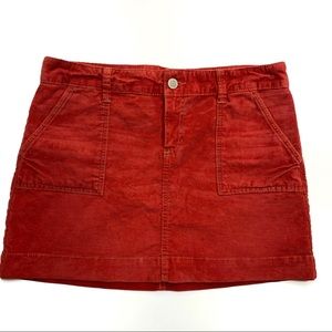 EUC Gap Jeans Rust Red Orange Corduroy Skirt 10
